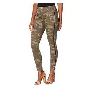 NEW! Skinnygirl Broadway High-Rise Skinny Tuxedo Stripe Camo Jeans - LONG